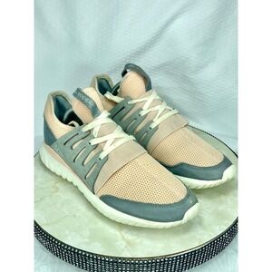 Adidas Tubular Radial Running Shoes Men Sz 11 Pink Grey Low Top Sporty Sneakers